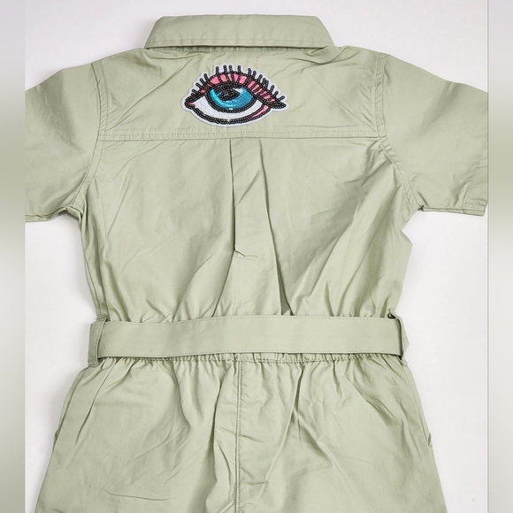 NWOT Chillipop Girl's Green Jumpsuit Upcycle, size 4T - Picture 11 of 11